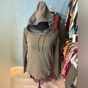 Athleta Gray Pullover Light Sweatshirt with Cutouts Size XXS Preloved